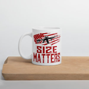 Size Matters AR-15 Coffee Mug Red by Gun Apparel Co.